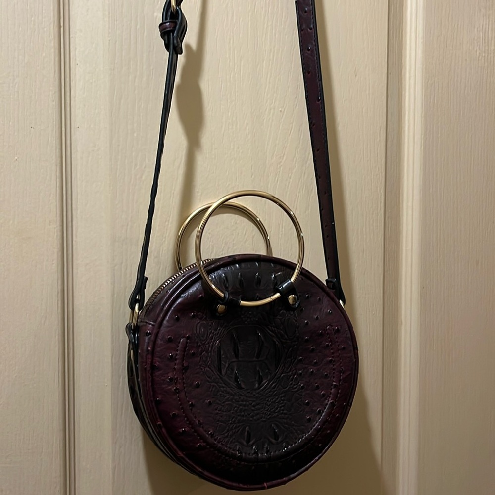Burgundy/black, round,  handbag-crossbody purse